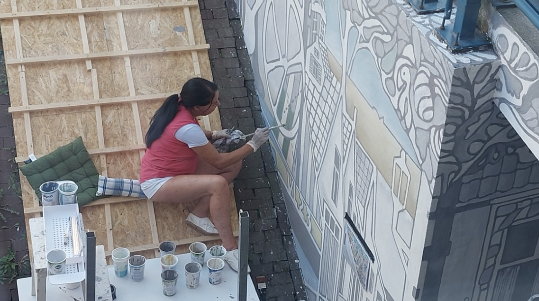 aan het werk najaar 2024 dijsteeg vlaardingen historische fresco